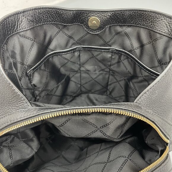 Michael Kors Carrie Shoulder Bag Tote Large Pebbled Leather Black - Picture 5 of 16